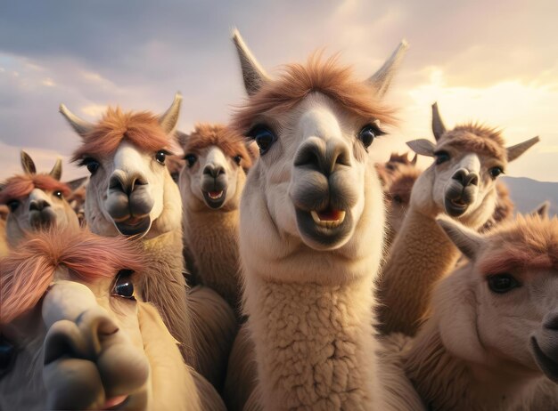 A group of llamas