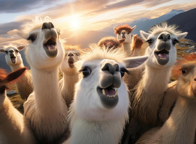 A group of llamas