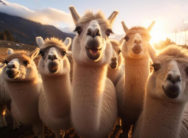 A group of llamas