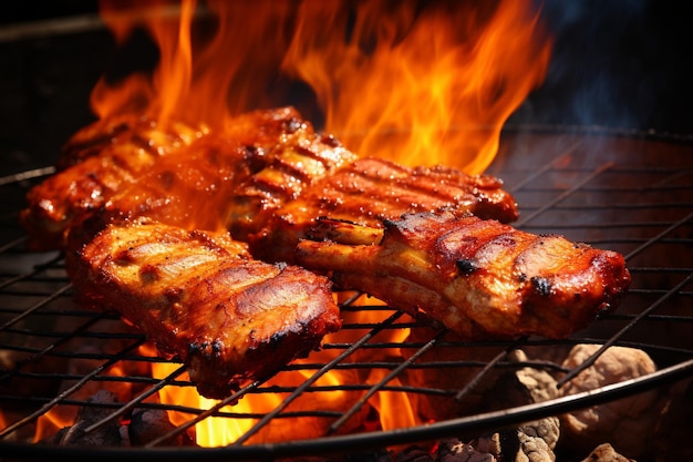 Photo group of mala grilled barbecue bbq with sichuan pepper