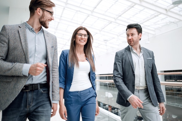 Group of managers talking in the business centerbusiness people