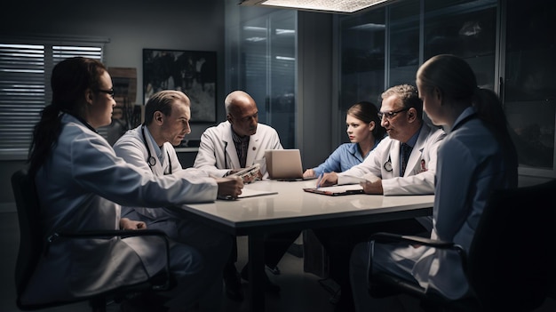 Photo group of medical professionals in a meeting group