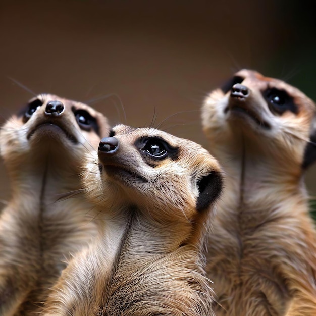 a group of meerkats with their heads together