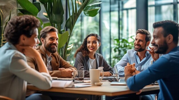 a group meeting at work