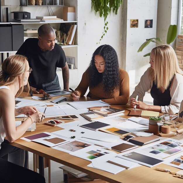 a group meeting at work