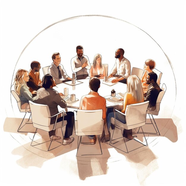 Foto una riunione di gruppo al lavoro