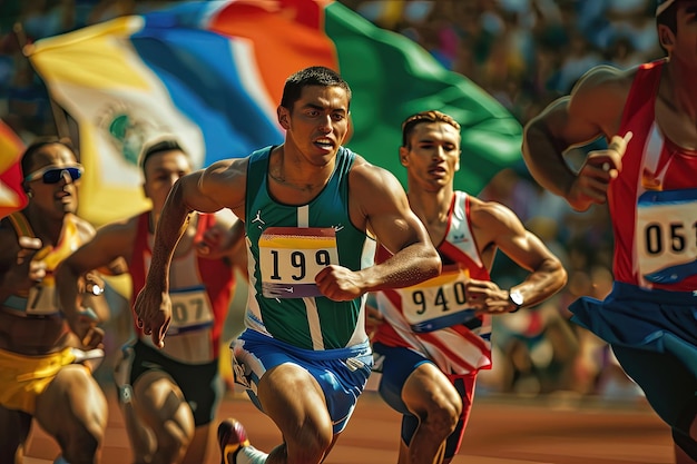 A group of men running in a race