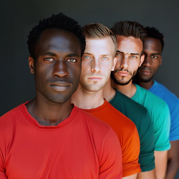 Photo group of men standing together