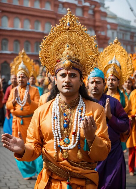 Photo a group of men wearing colorful costumes with the word god on them