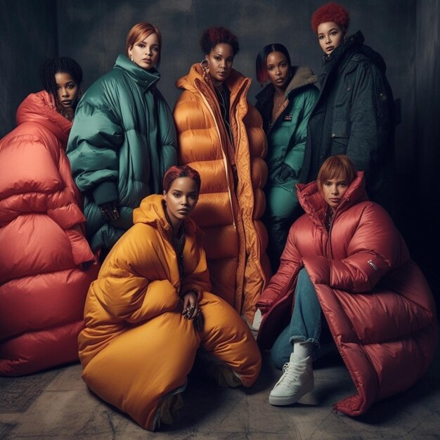 A group of models pose for a photo in a photo.