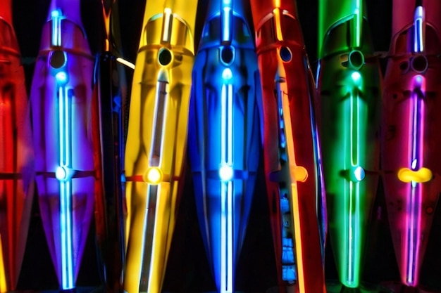 Foto un gruppo di luci multicolori
