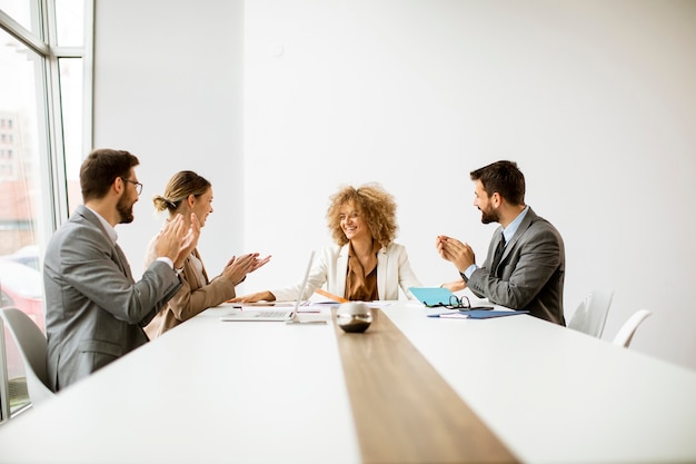 Group of multiethnic business people working together in the office