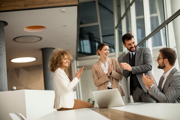 Group of multiethnic business people working together in the office