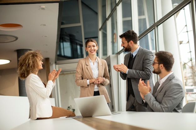 Group of multiethnic business people working together in the office