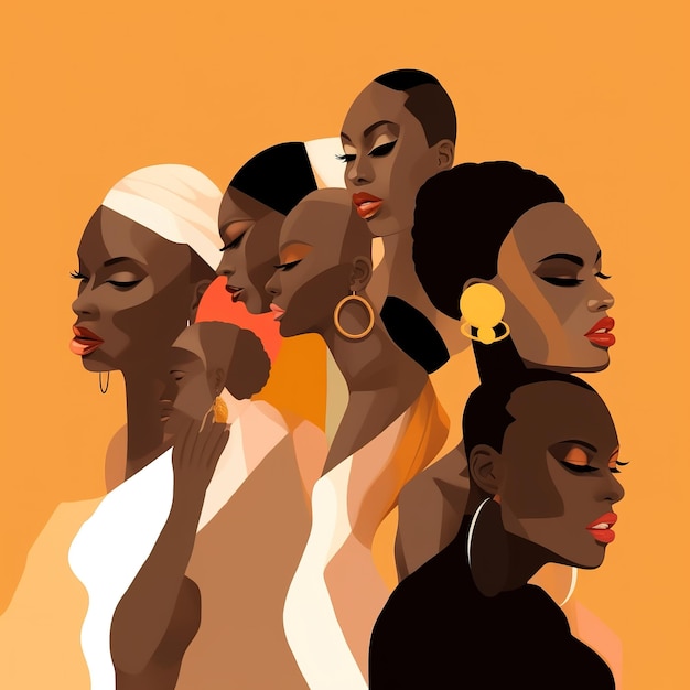 Photo a group of multiethnic women illustration