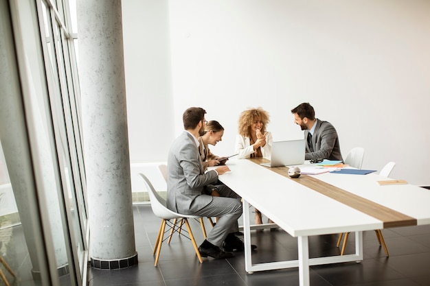 Group of multiethnic young business people working together in the office