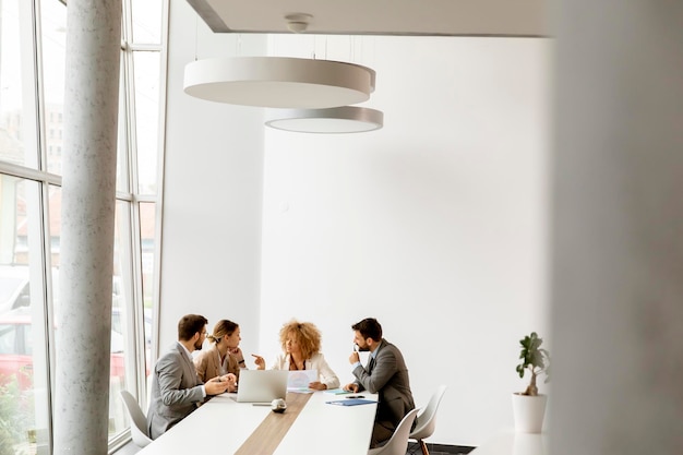 Group of multiethnic young business people working together in the office