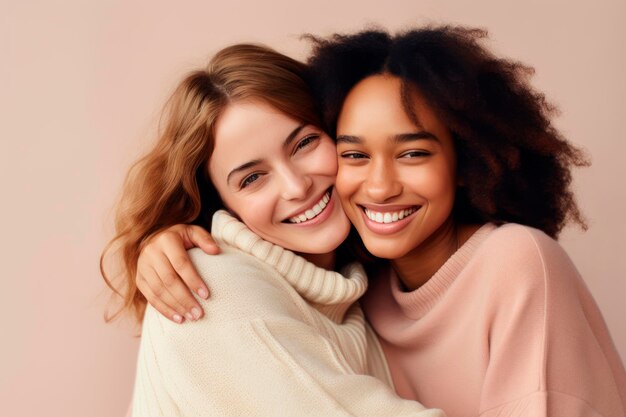 Photo group of multiracial friends