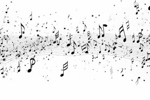 A group of musical notes on a plain white background Suitable for musicrelated designs