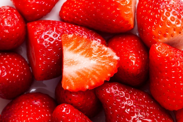 Group of natural strawberries Fruit