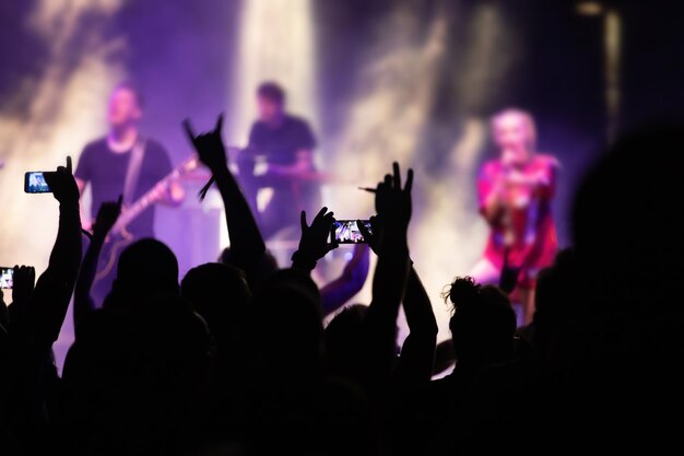 写真 音楽コンサートで集まった人々