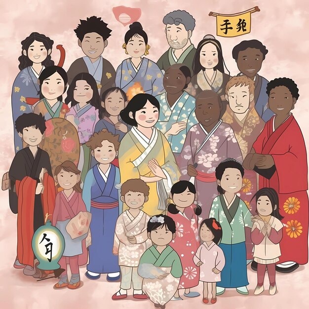 写真 group of people in kimono