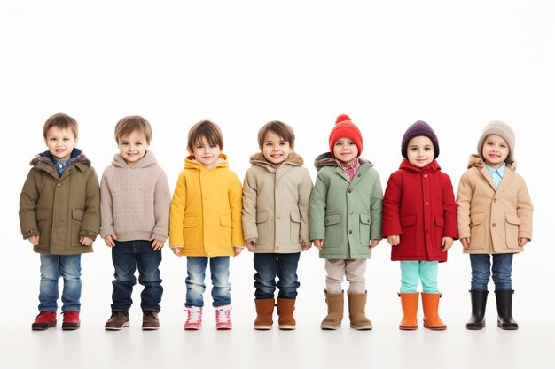 写真 立っている幼児のグループ