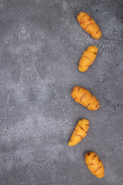 Group of ollucos, tuber used in Peruvian cuisine and the American Andes.