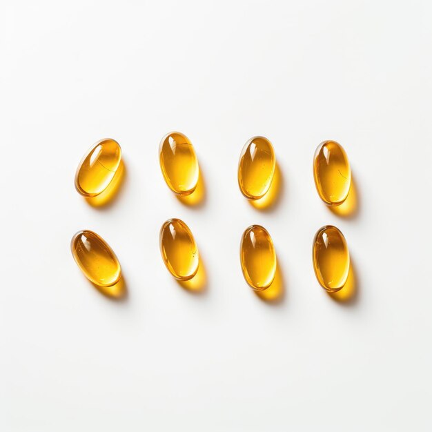 Photo a group of omega 3 capsules