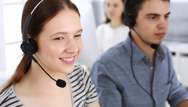 Group of operators at work Call center