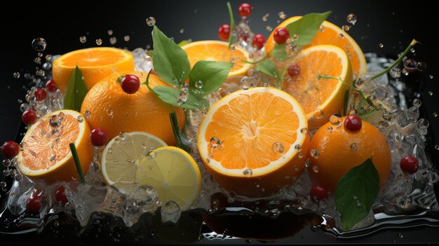 Group of Oranges in Water