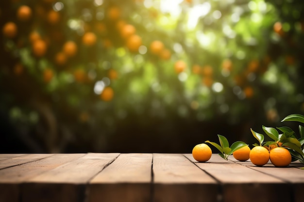 Группа апельсинов на деревянной поверхности