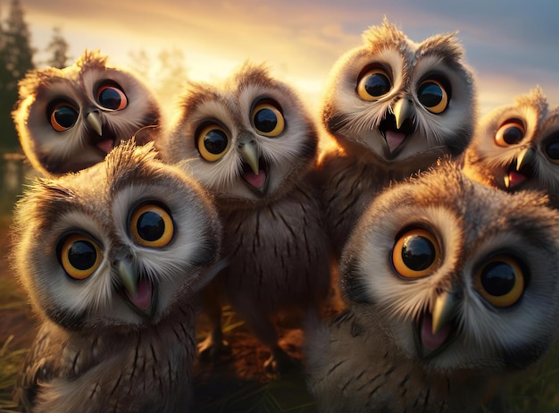 A group of owls