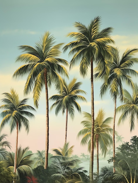 a group of palm trees