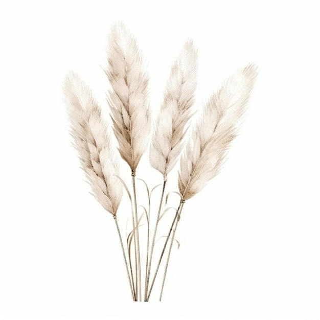 A group of pampas grass with a pink background.