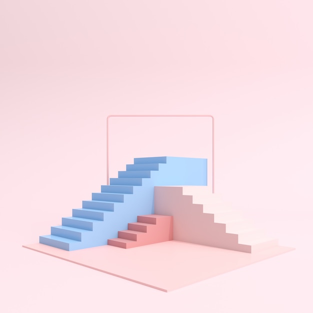 Group of pastel staircases