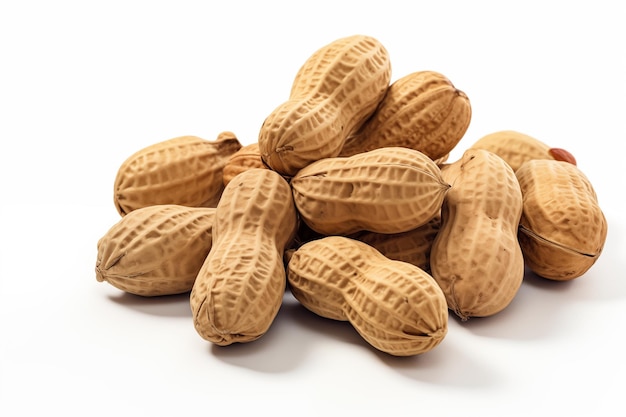 group peanuts on isolated white background