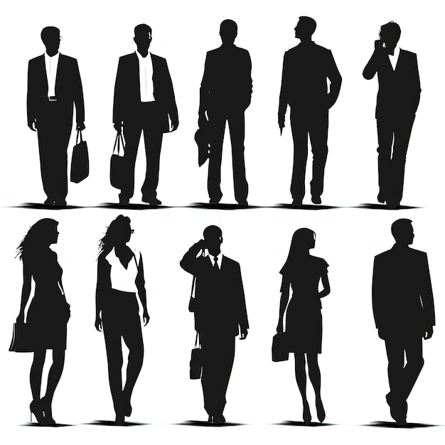 a group of people are standing and one is holding a briefcase.