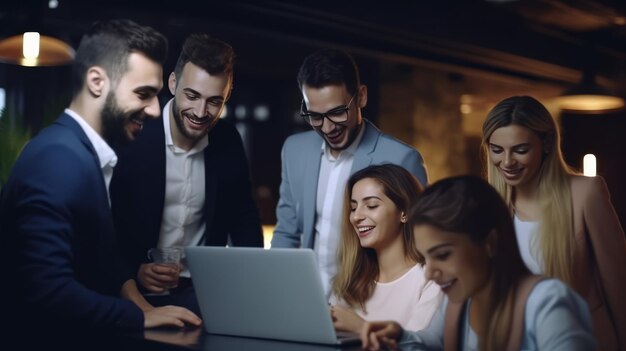 Group of People Around Laptop