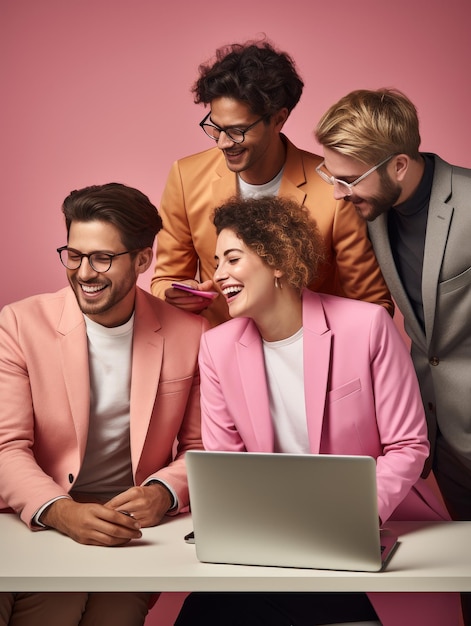 Group of People Around Laptop