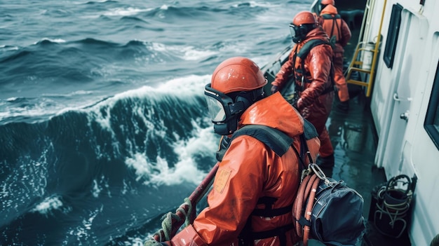 Group of People on a Boat in the Ocean