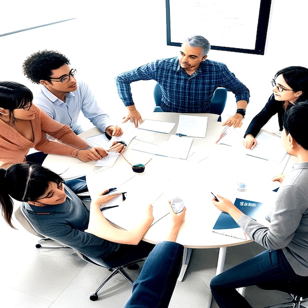 Group of people brainstorming meeting ai generated