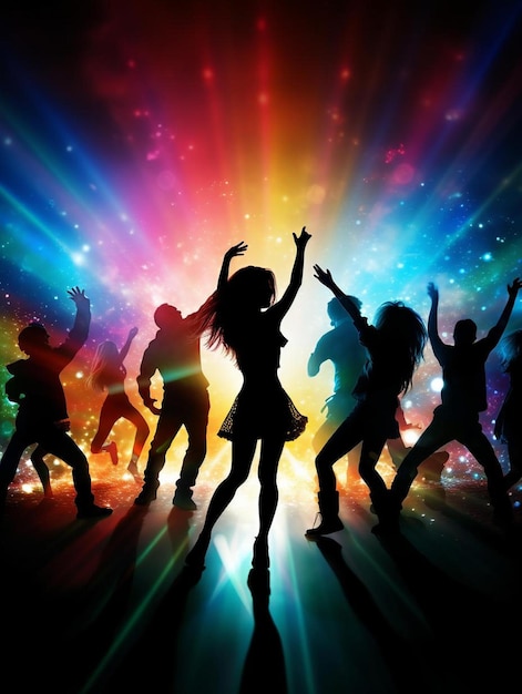 Premium AI Image | a group of people dancing on a disco floor