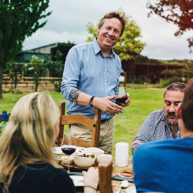 Photo group of people dining concept