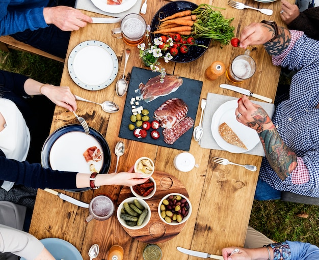 Group Of People Dining Concept