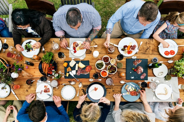 Group Of People Dining Concept