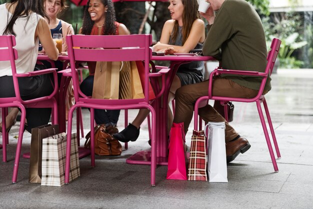 Group Of People Dining Concept