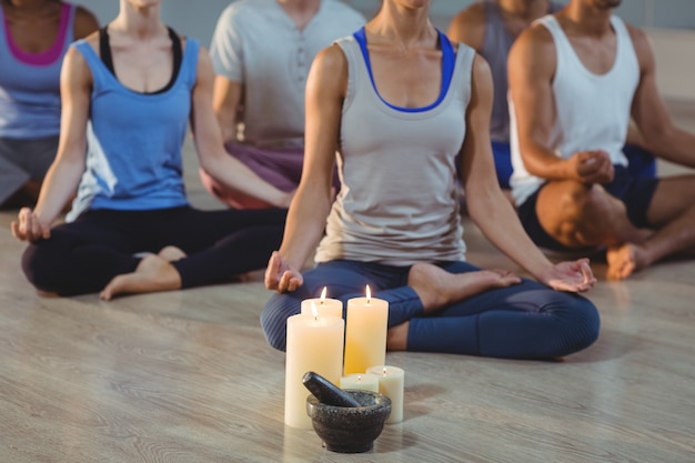 Group of people doing yoga