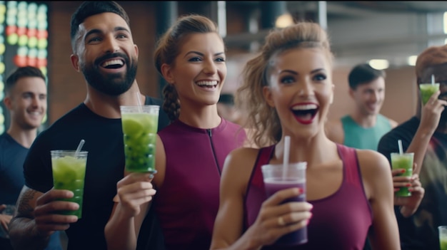 A group of people drinking at a bar