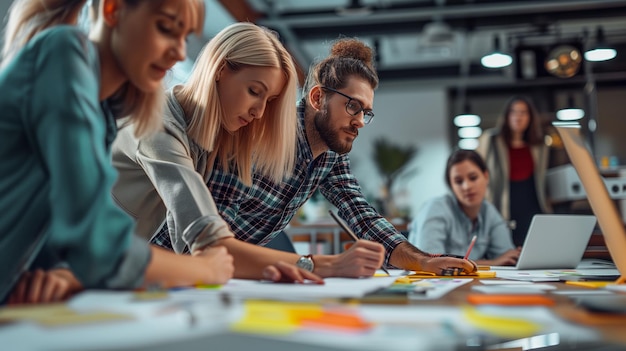 Group of people engaged in collaborative